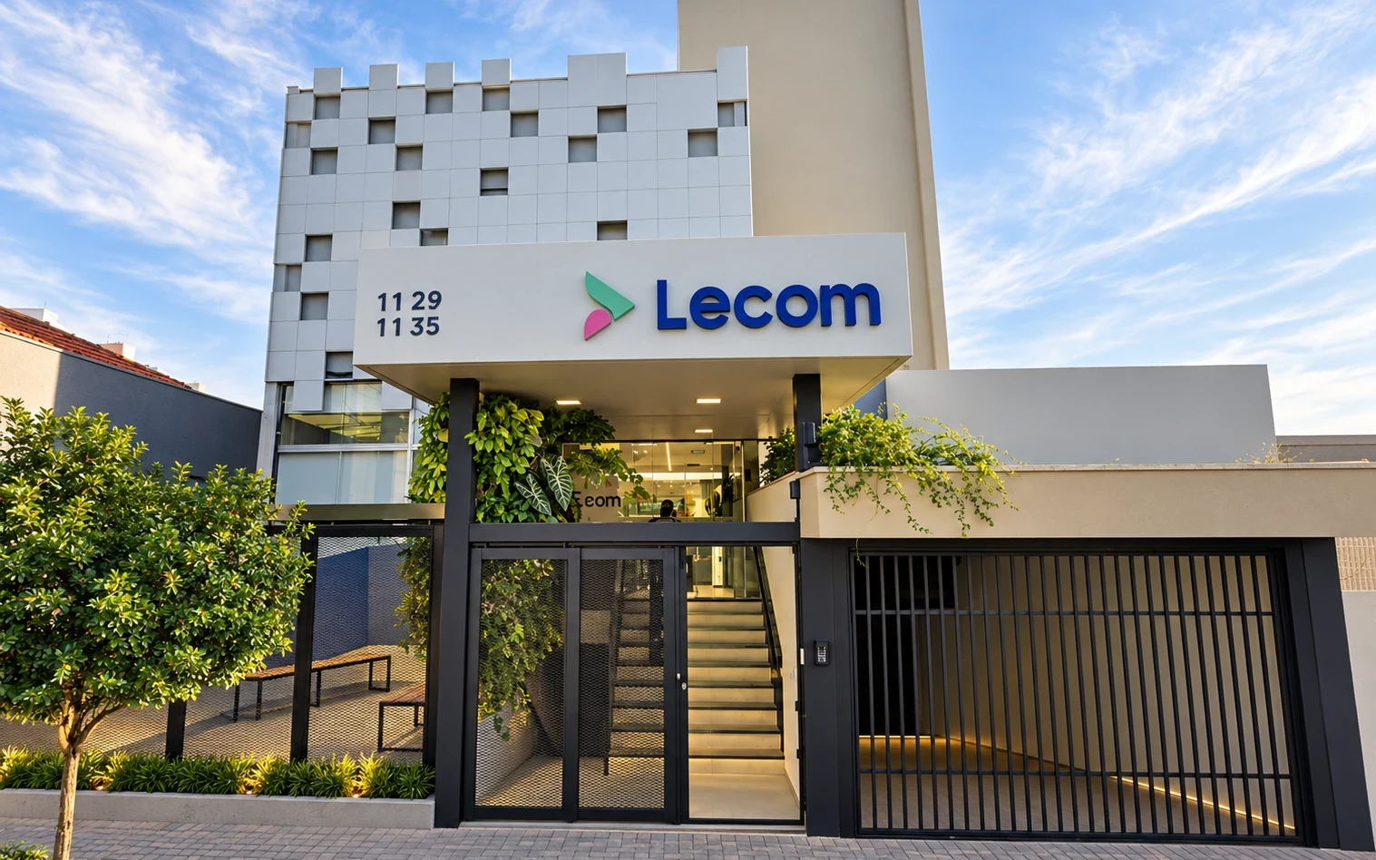 Fachada do escritório da Lecom em Bauru